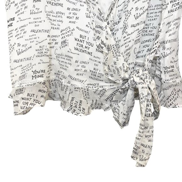 Anthropologie Maeve Love Note Valentines Day Ruffle Wrap Top Silky Size 6 - Picture 3 of 7